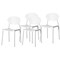 Fabulaxe Modern Plastic Outdoor Dining Chair with Open Oval Back Design, White, PK 4 QI004226.WT.4 - alternate 1